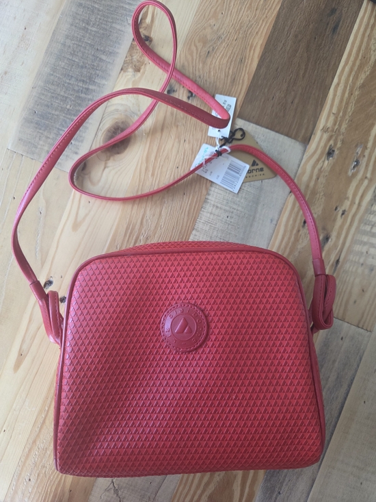 Liz Claiborne Handbags - Vintage 1980s Liz Claiborne Red Crossbody Bag Triangle Monogram Purse With Tags
